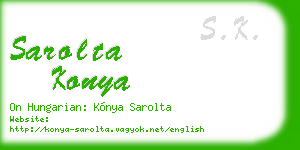 sarolta konya business card